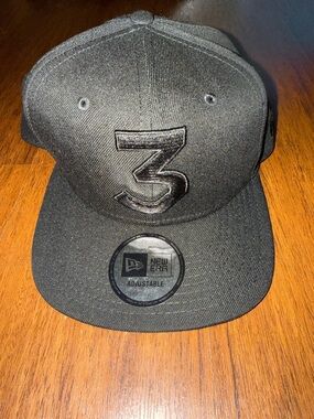 New Era Black Snapback Hat with Raised '3' Patch - Chance the Rapper Acidrap